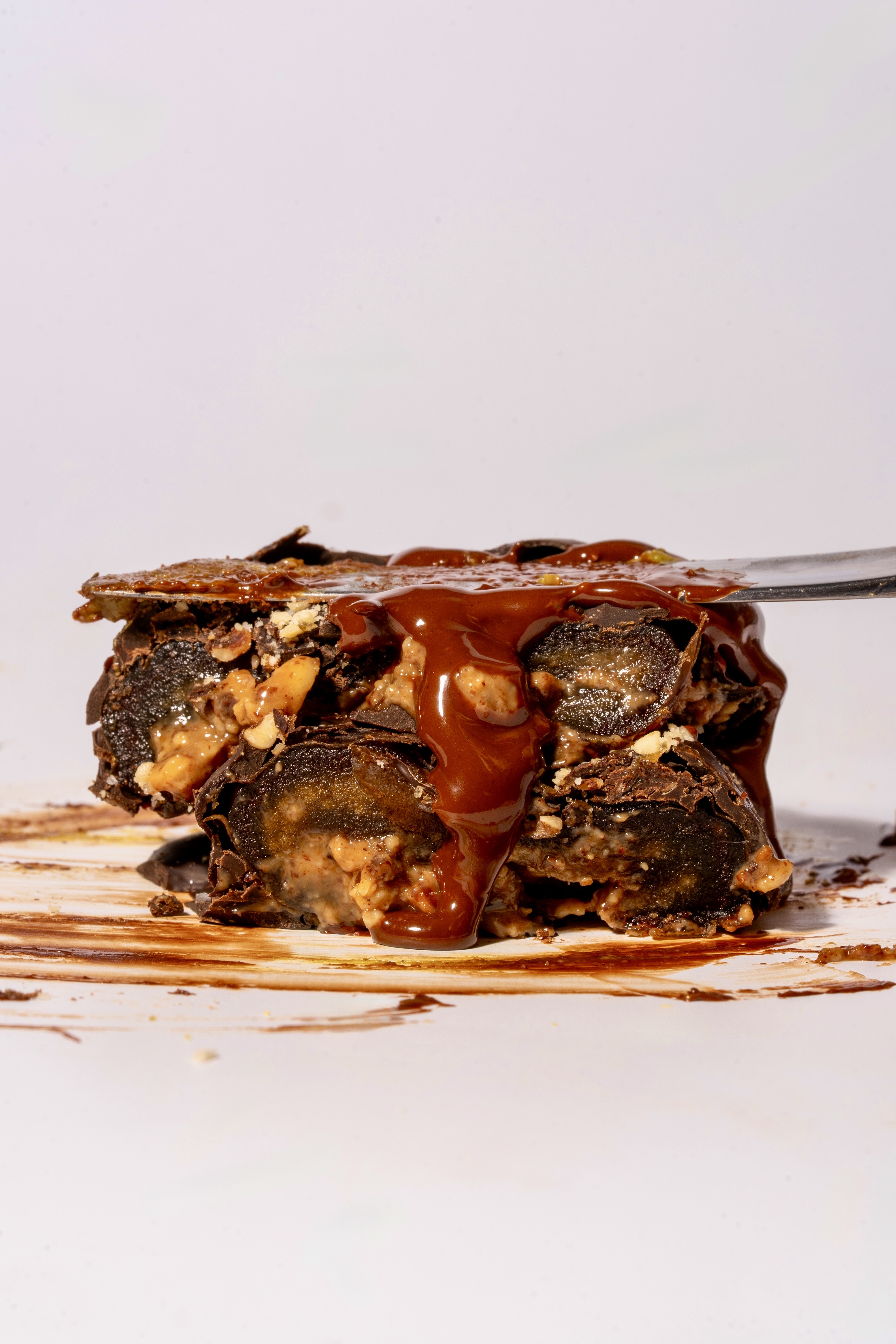 The Almond — knife cut, almond, chocolate dripping